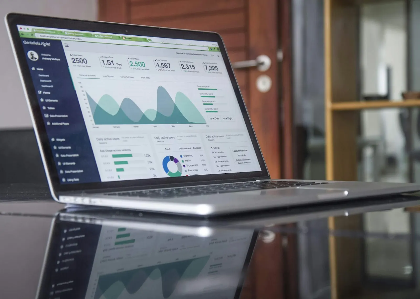 Web design workspace — atmospheric stock imagery